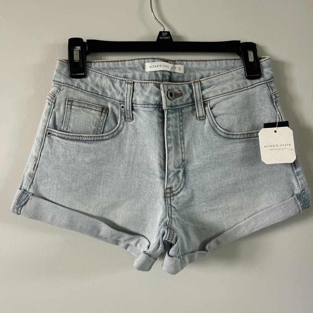 Altar'd State Sky Blue Jean Shorts
